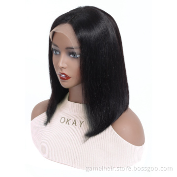 GMhair Lace Front Human Hair Bob Wig For Black Women Double Drawn Straight Peruvian Cuticle Aligned Remy Hair Wig Ready To Ship
